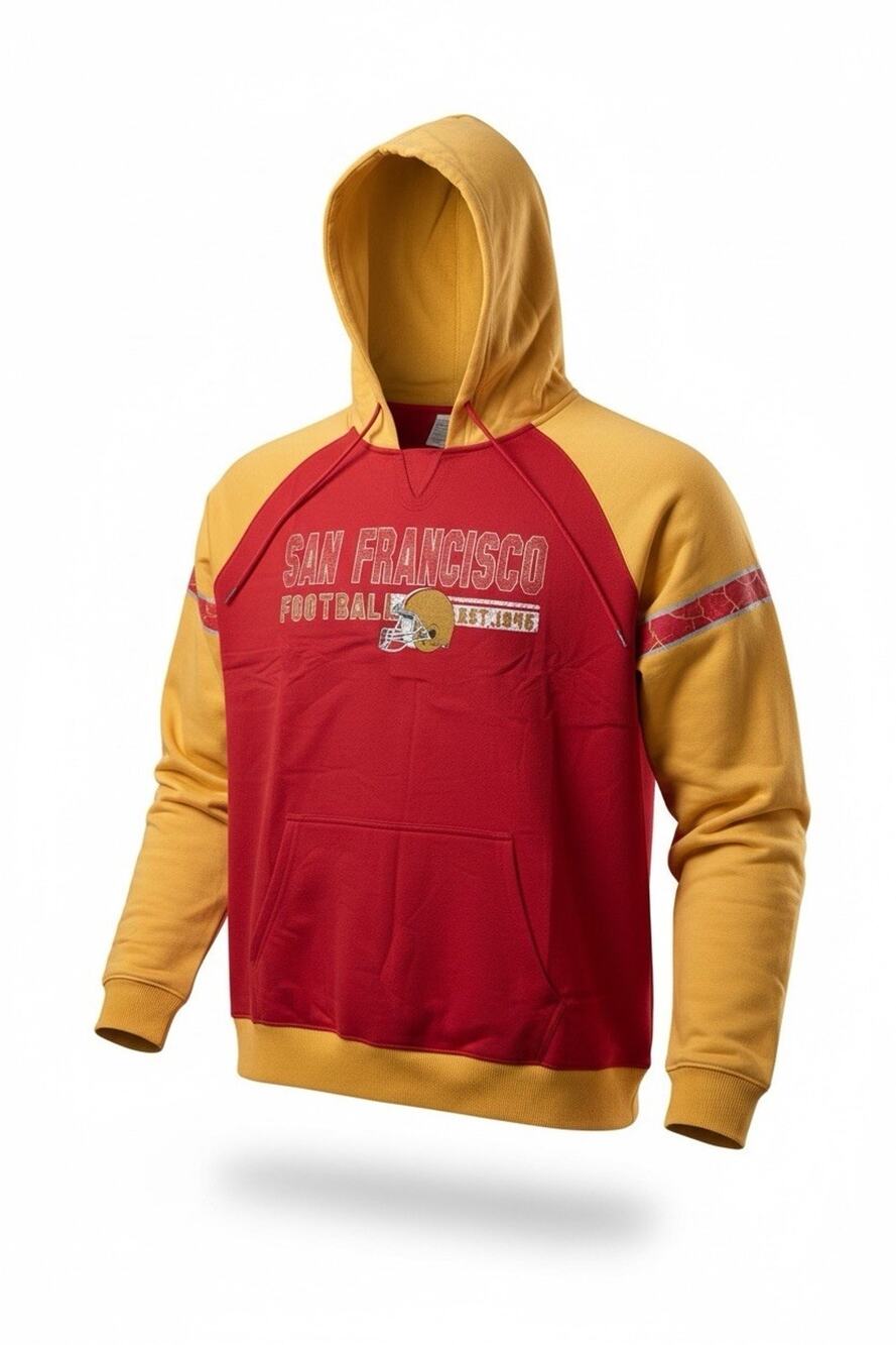 Women's Hoodie Sweatshirt XL San Francisco 49ers NFL V Neck Raglan NWT